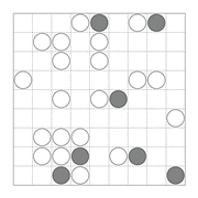 printable Japanese Masyu logic puzzle for kids and math students