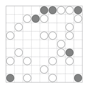 printable Japanese Masyu logic puzzle for kids and math students