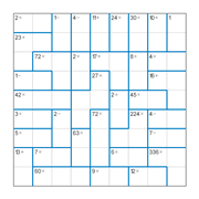 printable 9 by 9 mathdoku math operations puzzle for kids and math students