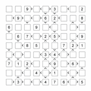 printable 9 by 9 More or Less math Sudoku for children