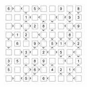 printable 9 by 9 More or Less math Sudoku for children