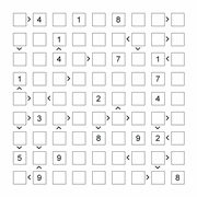 printable 9 by 9 More or Less math Sudoku for children