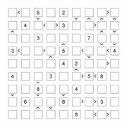 printable 9 by 9 More or Less math Sudoku for children