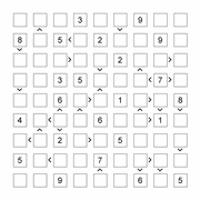 printable 9 by 9 More or Less math Sudoku for children