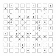 printable 9 by 9 More or Less math Sudoku for children