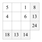 printable addition magic square puzzle for kids