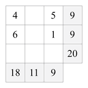 printable addition magic square puzzle for kids