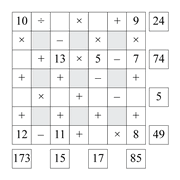 printable crossmath math number puzzle