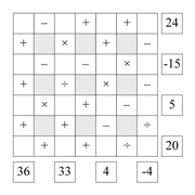 printable crossmath math number puzzle