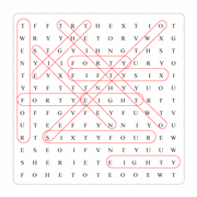 Math Word Search Puzzles in which you need to calculate the clue words