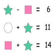 printable Shape Algebra math and IQ puzzle