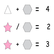 printable Shape Algebra math and IQ puzzle