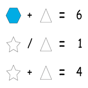 printable Shape Algebra math and IQ puzzle