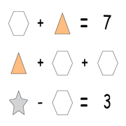 printable Shape Algebra math and IQ puzzle