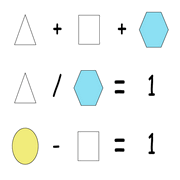 printable Shape Algebra math and IQ puzzle