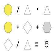 printable Shape Algebra math and IQ puzzle