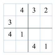 Printable Sudoku Puzzles for Kids - 4x4 - Easy