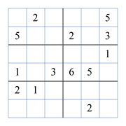 challenging 6 by 6 sudoky puzzle for kids