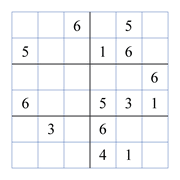 challenging 6 by 6 sudoky puzzle for kids