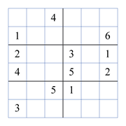 challenging 6 by 6 sudoky puzzle for kids