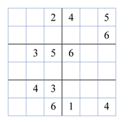 challenging 6 by 6 sudoky puzzle for kids