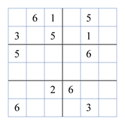 challenging 6 by 6 sudoky puzzle for kids