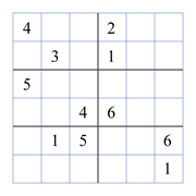 difficult 6 by 6 sudoky puzzle for kids