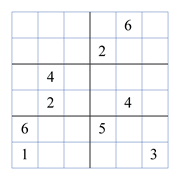 difficult 6 by 6 sudoky puzzle for kids