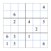 difficult 6 by 6 sudoky puzzle for kids