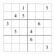 difficult 6 by 6 sudoky puzzle for kids