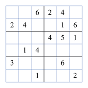 printable 6 by 6 sudoky puzzle for kids