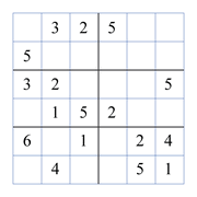 printable 6 by 6 sudoky puzzle for kids