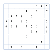 challenging 9 by 9 printable sudoky puzzle for kids