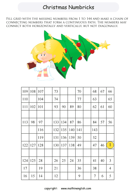 printable christmas numbrix puzzles for kids and math