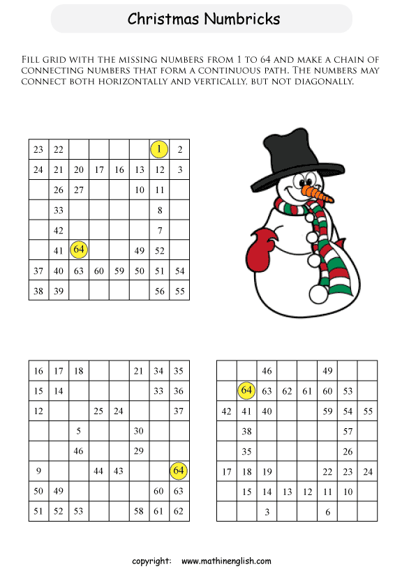 printable math number puzzle for kids