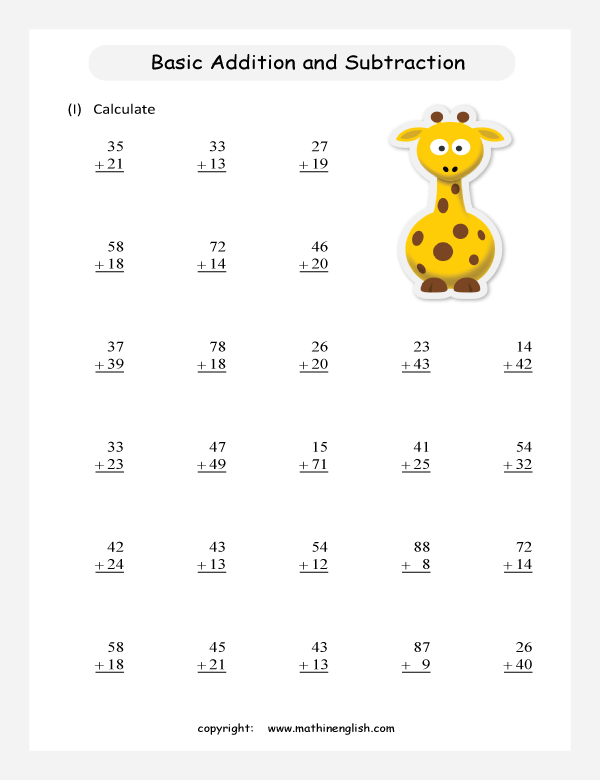 grade 1 maths homework