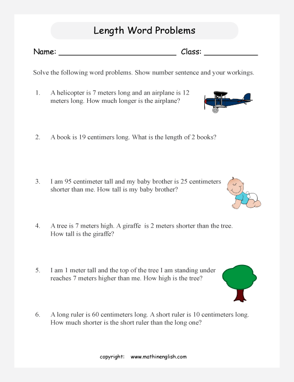 comparing length worksheets for primary math  