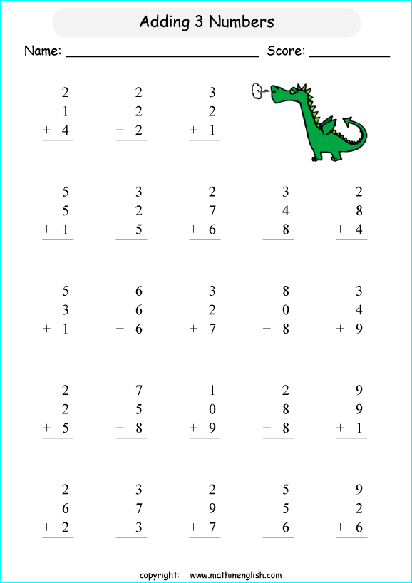 printable math 1 digit addition worksheets