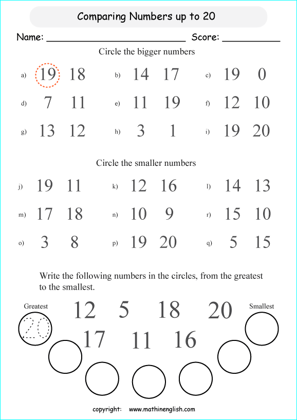 printable math comparing and ordering up to 100 worksheets for kids in primary and elementary math class 