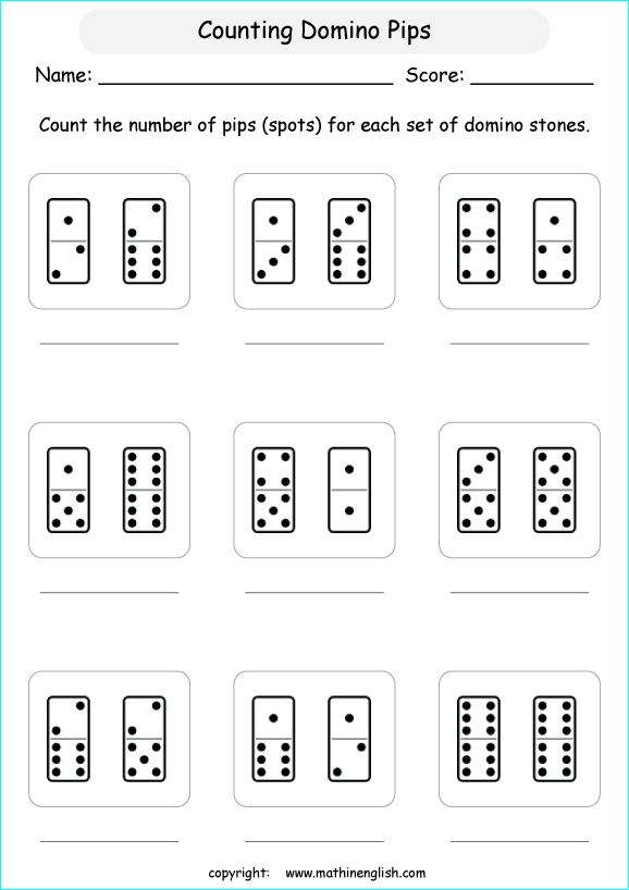 printable math countig numbers,  numeracy and number worksheets for primary and elementary math class