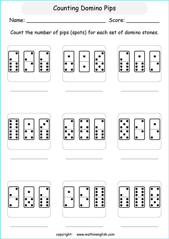 printable math countig numbers,  numeracy and number worksheets for primary and elementary math class