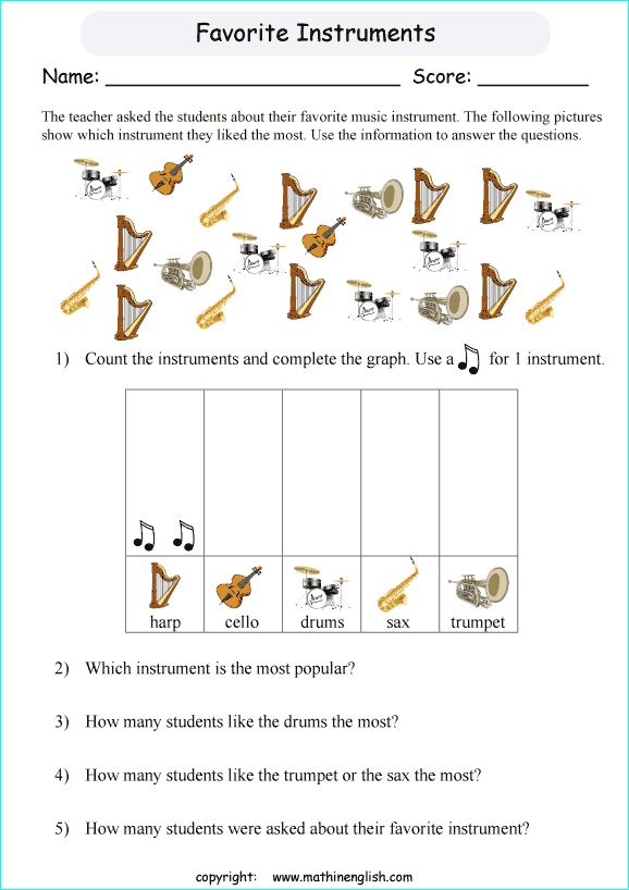 drawing pictographs worksheets for primary math