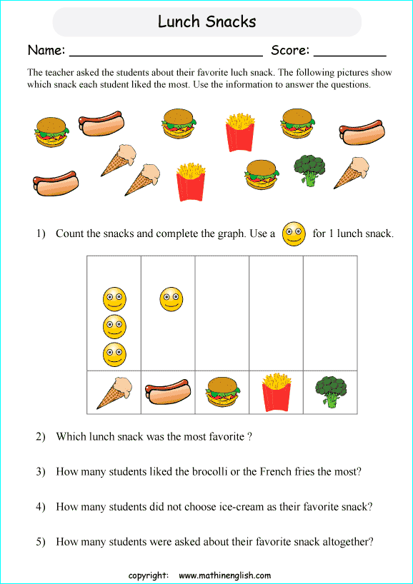 Pictograph worksheets