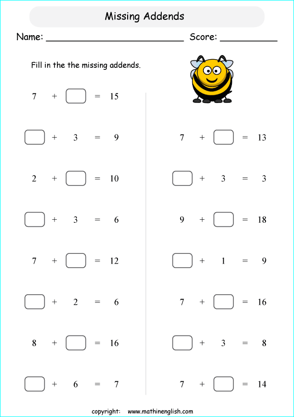 Printable primary math worksheet for math grades 1 to 6 based on the Singapore math curriculum.