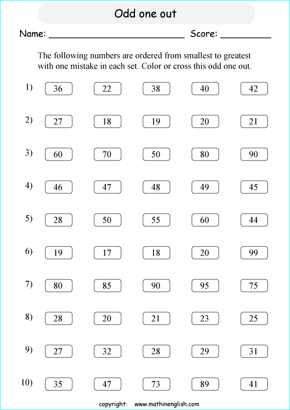 odd one out printable grade 1 math worksheet
