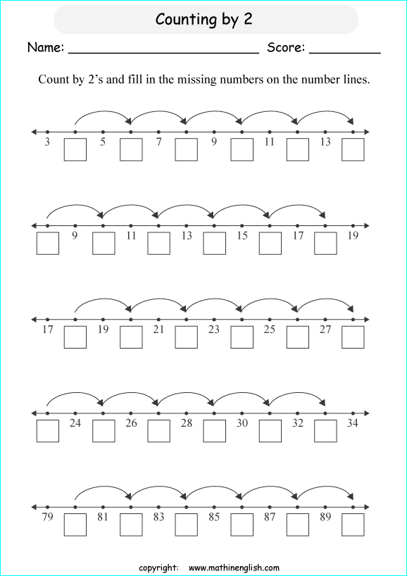 printable math skipcountimg 1 digit numbers worksheets for kids in primary and elementary math class 