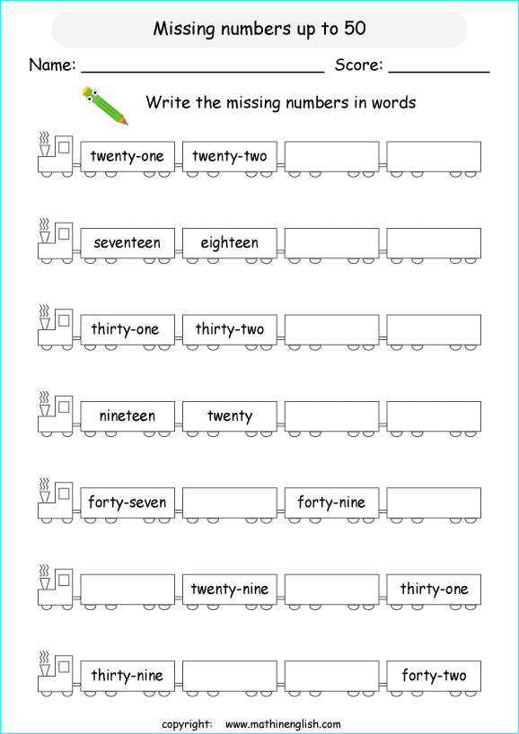 printable math writing and spelling numbers worksheets