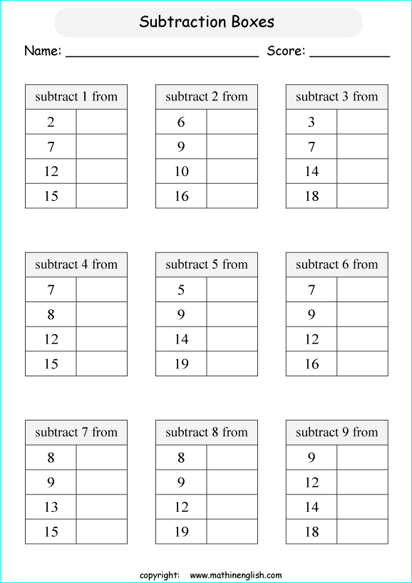 Printable Primary Math Worksheet For Math Grades 1 To 6 Based On The 