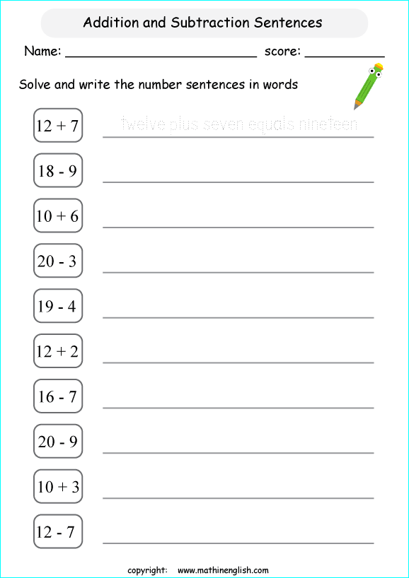 printable math writing and spelling numbers worksheets