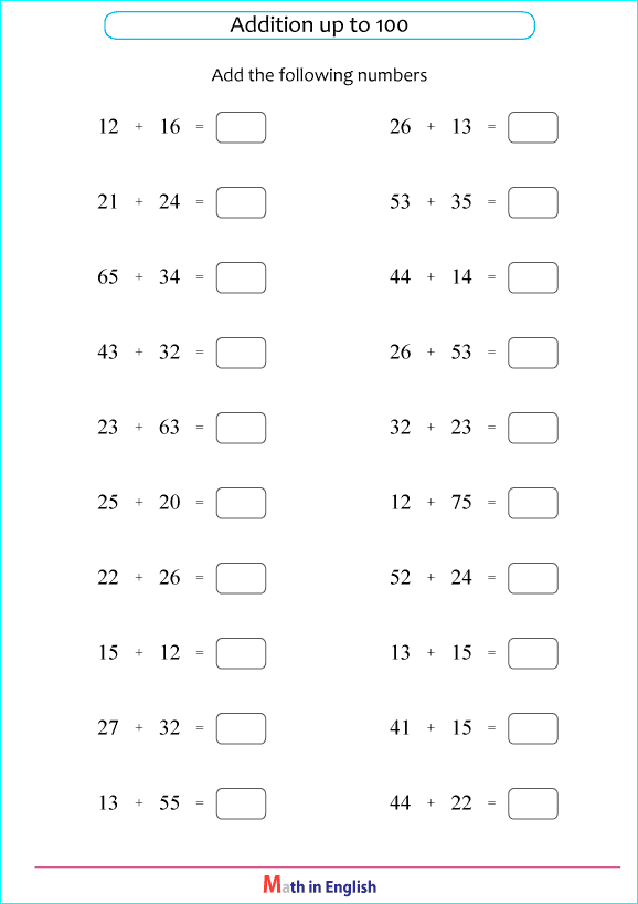 addition No regrouping